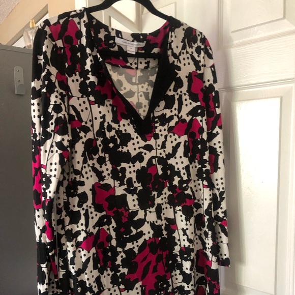 Diane von Furstenberg Silk Dress Size 14 - Picture 2 of 6
